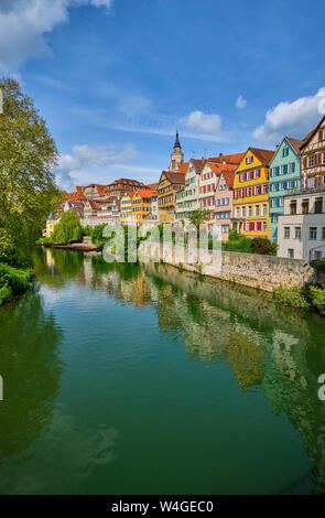 Häuser am Neckar, Tübingen, Baden-Württemberg, Deutschland Stockfoto