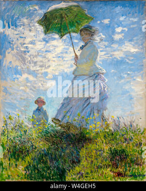 Claude Monet, Impressionismus, Frau mit Sonnenschirm, Madame Monet und ihr Sohn, 1875 Stockfoto