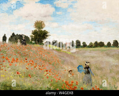 Monet, Poppies. "Das Mohnfeld", impressionistisches Gemälde in Öl auf Leinwand von Claude Monet, 1873 Stockfoto