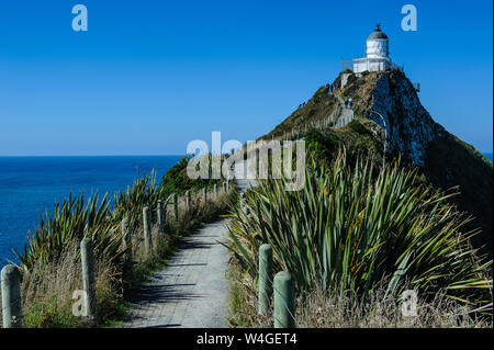 Nugget Point Lighthouse, die Catlins, Südinsel, Neuseeland Stockfoto