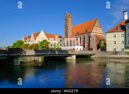 Kirche des Heiligen Geistes, Isar, Landshut, Bayern, Deutschland Stockfoto