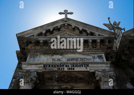 Grab von Bernardo de Irigoyen, La Friedhof von Recoleta, Buenos Aires, Argentinien, Südamerika Stockfoto