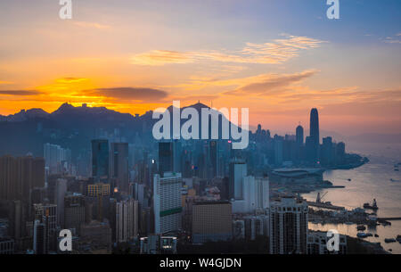 Zentrale Skyline von Hongkong, Hongkong, China Stockfoto