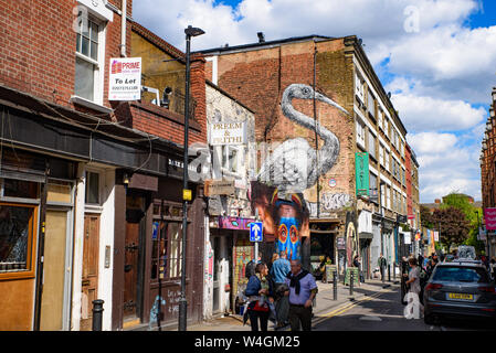 Brick Lane Markt am Sonntag in London, Vereinigtes Königreich Stockfoto