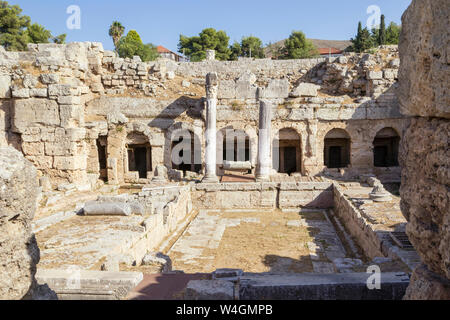 Archäologische Stätte mit pirene Brunnen, Korinth, Griechenland Stockfoto