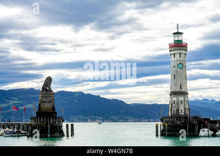 Hafen von Lindau, Bodensee, Deutschland Stockfoto