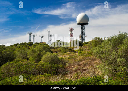 Mallorca, Radarstation auf dem Puig de Randa Mallorca, Mallorca, Spanien Stockfoto