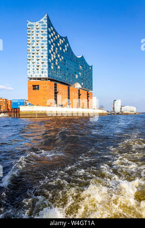 Blick auf die Elbphilharmonie, Hamburg, Deutschland Stockfoto