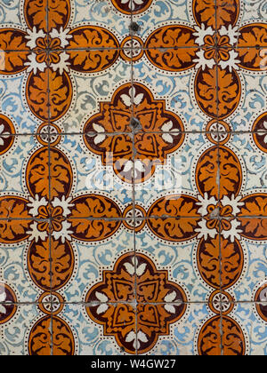 Detail eines Fliesen- Haus vorne, Lissabon, Portugal Stockfoto