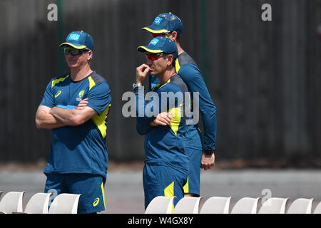 Australiens coach Justin Langer sieht bei Tag 1 der Tour auf der Ageas Schüssel, Southampton. Stockfoto