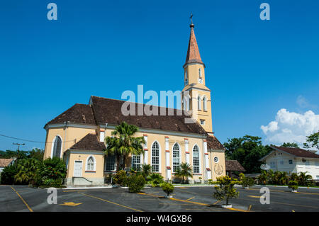 Lutherische Kirche in den deutschsprachigen Stadt Pomerode, Brasilien Stockfoto