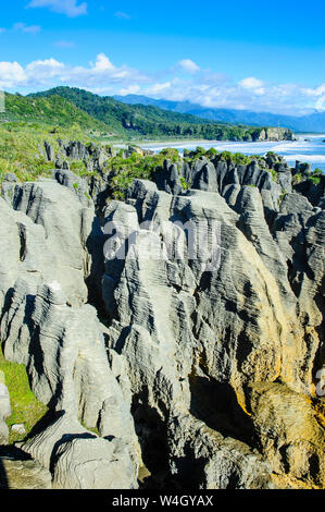 Pancake Rocks, Paparoa Nationalpark, Südinsel, Neuseeland Stockfoto