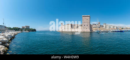 Frankreich, Bouches-du-Rhone, Marseille, alte Pier, Fort Saint-Jean Stockfoto
