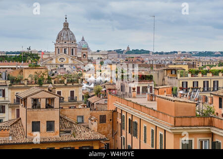 Blick von der Spanischen Treppe, Rom, Italien Stockfoto