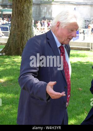 Die Tory Führung Ergebnis am QEII 23. Juli 2019 und die Teilnehmer waren die mächtigen und einflussreichen in der Tories und riesigen Berichterstattung in der Presse. Stockfoto