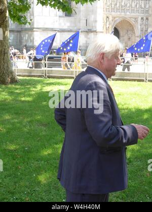 Die Tory Führung Ergebnis am QEII 23. Juli 2019 und die Teilnehmer waren die mächtigen und einflussreichen in der Tories und riesigen Berichterstattung in der Presse. Stockfoto