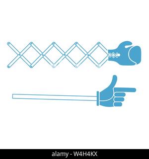 Erweiterte stanzen Arm & erweiterbar zeigenden Finger. Stock Vektor