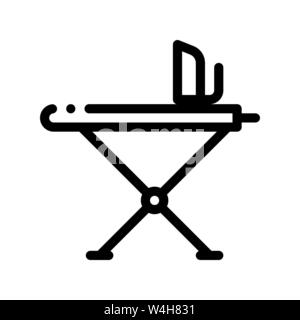 Wäscheservice Bügelbrett Vektor Symbol Leitung Stock Vektor