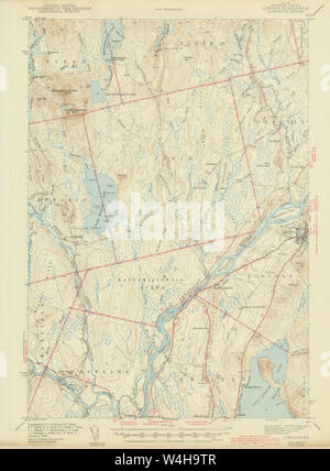 Maine USGS Historische Karte Lincoln 306639 1942 62.500 Wiederherstellung Stockfoto