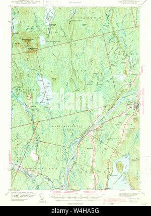 Maine USGS Historische Karte Lincoln 460559 1942 62.500 Wiederherstellung Stockfoto