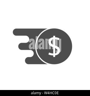 Das schnelle Geld Symbol übertragen. Dollar Münze, Vector Illustration Stock Vektor