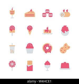 Dessert Symbol im flachen Design. Vector Illustration Stock Vektor