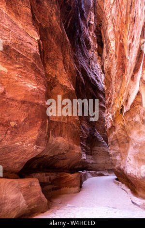 Die wichtigsten Red Canyon in Petra Archäologische Stätte - UNESCO Weltkulturerbe Stockfoto