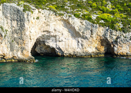 Griechenland, Zakynthos, perfekt zum Schnorcheln Bucht von Porto Limnionas Höhlen Stockfoto