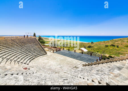 Das römische Theater am alten Kourion, Bezirk von Lemessos (Limassol), Zypern Stockfoto