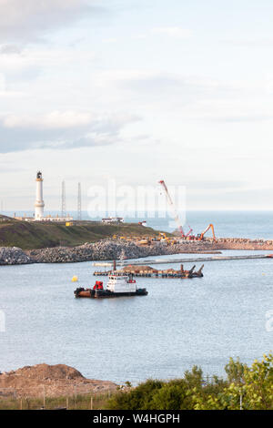 Hafen Aberdeen expansion Project (AHEP) Bauarbeiten am 22. Juli 2019 Stockfoto