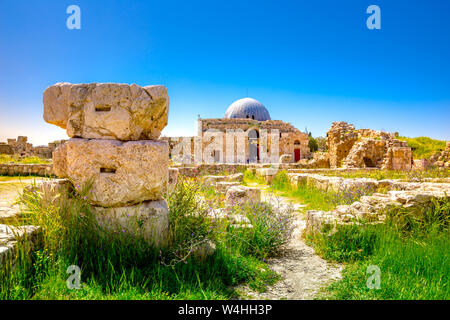 Der umayyaden Palast an der Zitadelle von Amman, Jordanien Stockfoto