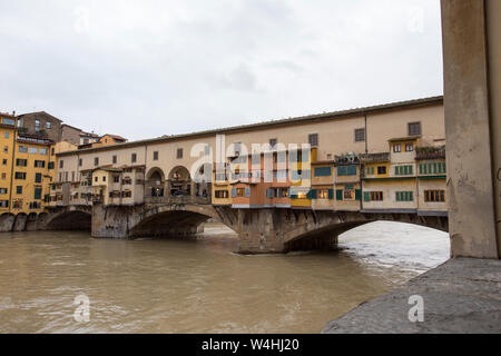 Firenze, Italien - 04 February, 2018: Ponte Vecchio, die alte Brücke in Florenz Stockfoto