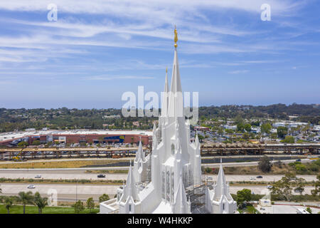 La Jolla, Kalifornien, USA. 8. Juli, 2019. Die San Diego Kalifornien Tempel ist der 47. und 45. der Tempel der Kirche Jesu Christi der Heiligen der Letzten Tage (Credit Bild: © Walter G Arce Sr Schleifstein Medi/ASP) Stockfoto