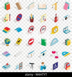 Prüfung Symbole gesetzt, isometrische Stil Stock Vektor