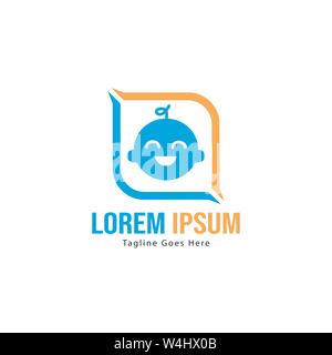 Baby logo Template Design. Minimalistische baby Logo mit moderner Rahmen vektor design Stock Vektor