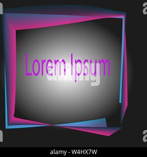 Adstract Blend-zeichenfläche Plakat für Showtime Vector Illustration. Lorem Ipsum Zeichen schöner Rahmen für anounsment und Poster Stock Vektor