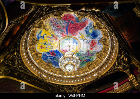 Paris, Frankreich, 23. April 2019 - Das Auditorium des Palais Garnier in Paris, Frankreich. Stockfoto