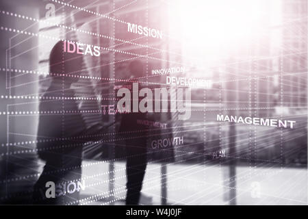 Abstrakte Geschäft Hintergrund Double Exposure mixed Media Stockfoto