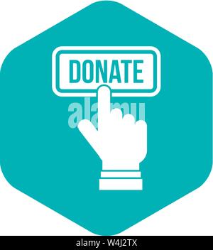 Hand drückt, einfachen Stil-Ikone zu spenden Stock Vektor
