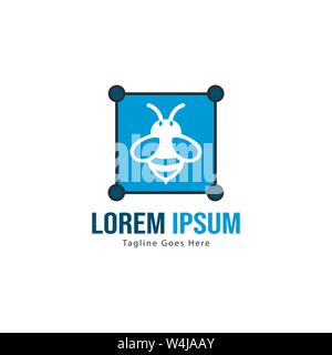 Bee logo Template Design. Minimalistische biene Logo mit moderner Rahmen vektor design Stock Vektor
