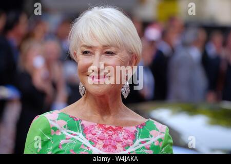 London, Großbritannien. 23. Juli, 2019. Helen Mirren besucht eine Special Screening von schnellen und wütenden Hobbs und Shaw im Curzon Mayfair am Dienstag, Jan. 23, 2019. Bild von Julie Edwards. Credit: Julie Edwards/Alamy leben Nachrichten Stockfoto