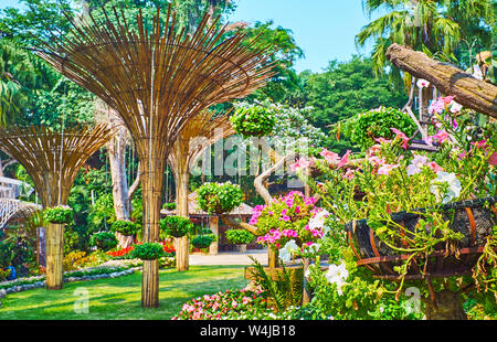 Mae Fah Luang Garten ist einer der schönsten natürlichen Sehenswürdigkeiten des nördlichen Thailand, in den Bergen in Doi Tung entfernt Stockfoto