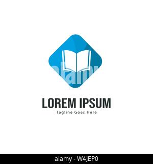 Buchen Sie logo Template Design. minimalistische Buch logo mit moderner Rahmen vektor design Stock Vektor