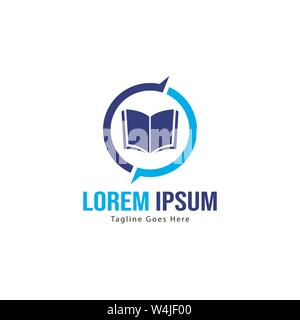 Buchen Sie logo Template Design. minimalistische Buch logo mit moderner Rahmen vektor design Stock Vektor