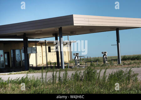 Verlassene Tankstelle in Texas, USA Stockfoto