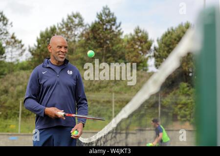 Trevor Oktave an Donaghadee Tennis Club, County Down, Dienstag, Juli 2nd, 2019. (Foto von Paul McErlane für den Belfast Telegraph) Stockfoto