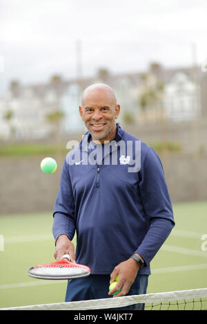 Trevor Oktave an Donaghadee Tennis Club, County Down, Dienstag, Juli 2nd, 2019. (Foto von Paul McErlane für den Belfast Telegraph) Stockfoto