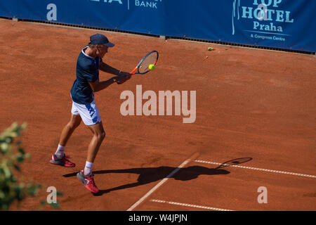 Prag, Tschechische Republik, 23. Juli 2019. Jonas Forejtek (CZE) während des Spiels gegen Carlos Taberner (ESP) im Vorteil Autos Prag Open 2019 Stockfoto