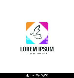 Butterfly logo Template Design. Minimalistische Butterfly logo mit moderner Rahmen vektor design Stock Vektor