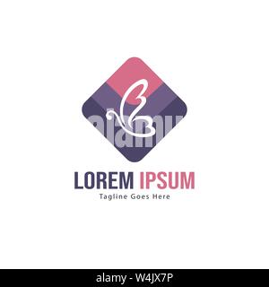Butterfly logo Template Design. Minimalistische Butterfly logo mit moderner Rahmen vektor design Stock Vektor